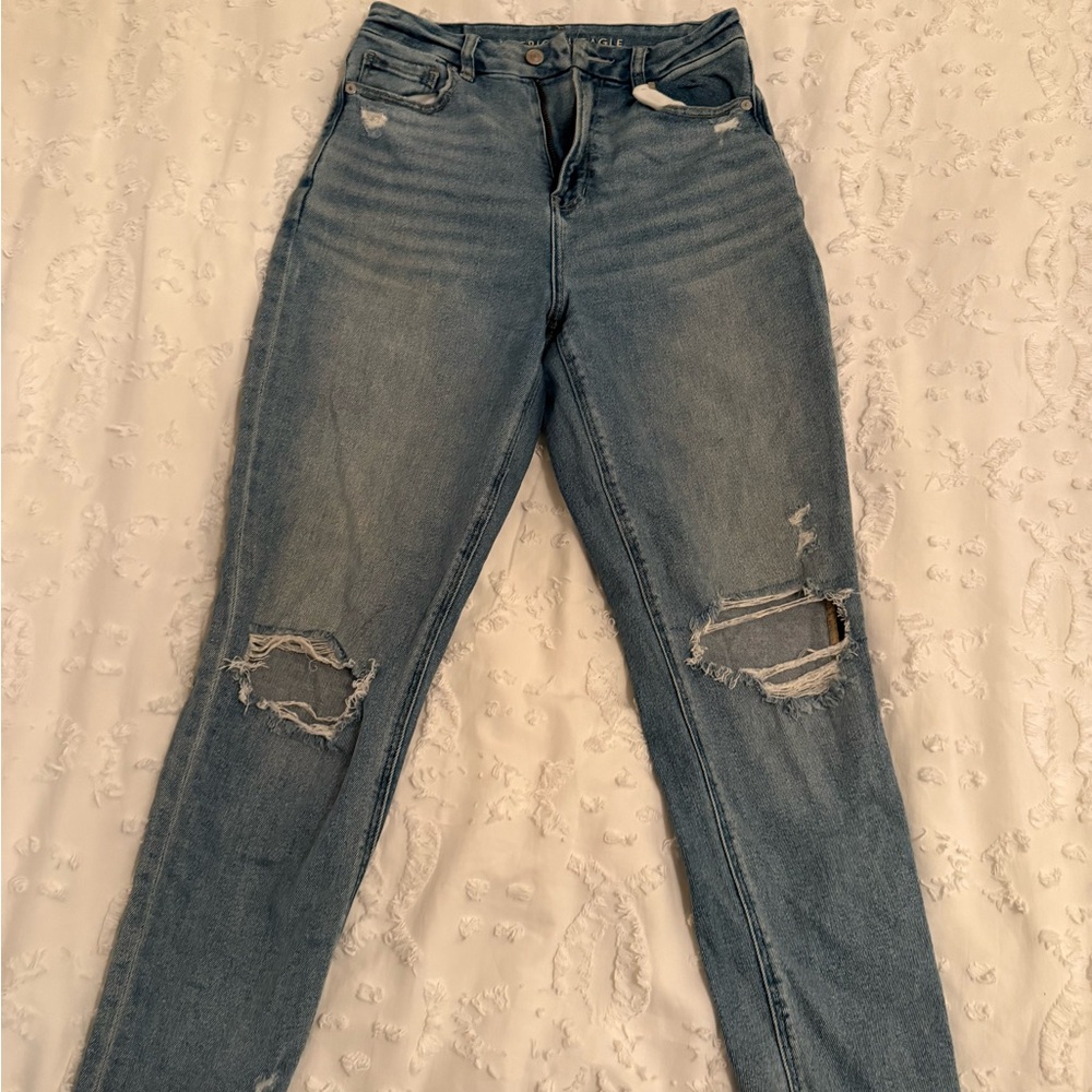 American Eagle Outfitters Light Blue Distressed Skinny Jeans
